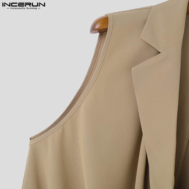 INCERUN Мужские свободные майки без рукавов с вырезом-хомутиком и глубоким V-образным вырезом