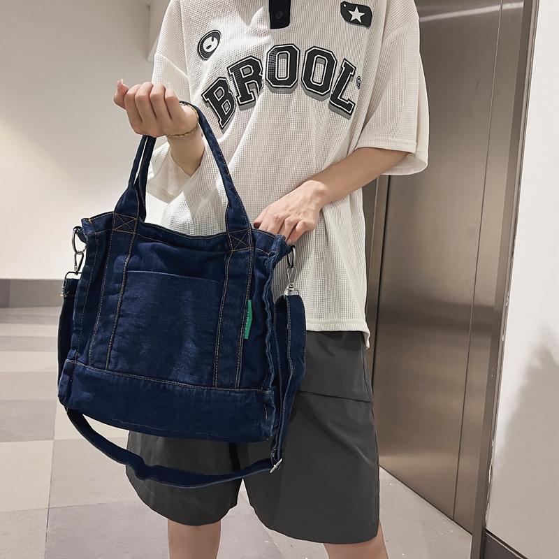 Портативная джинсовая сумка, женская сумка на плечо, студенческая сумка через плечо, большая ручная сумка