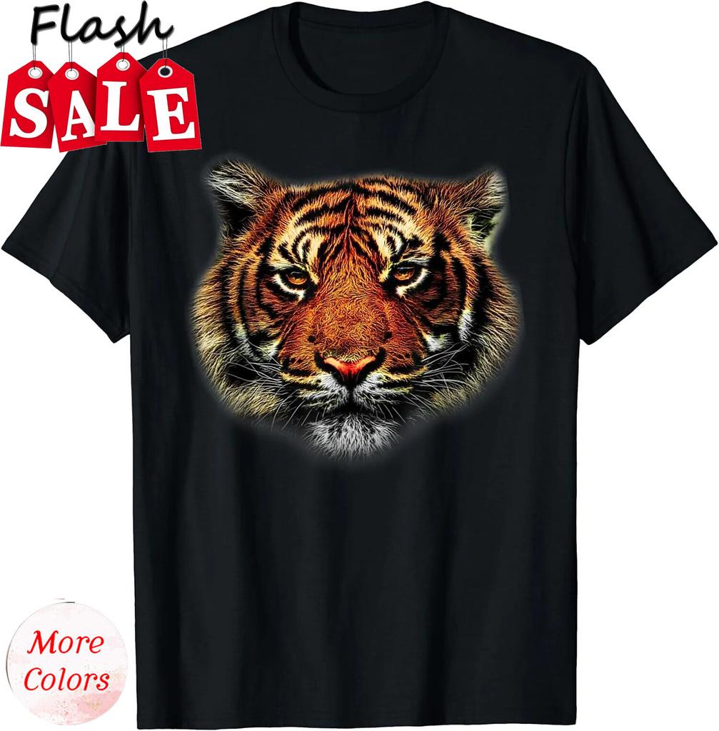 Tiger Eyes Animal Print Leopard Cheetah Head Gift Unisex T-Shirt