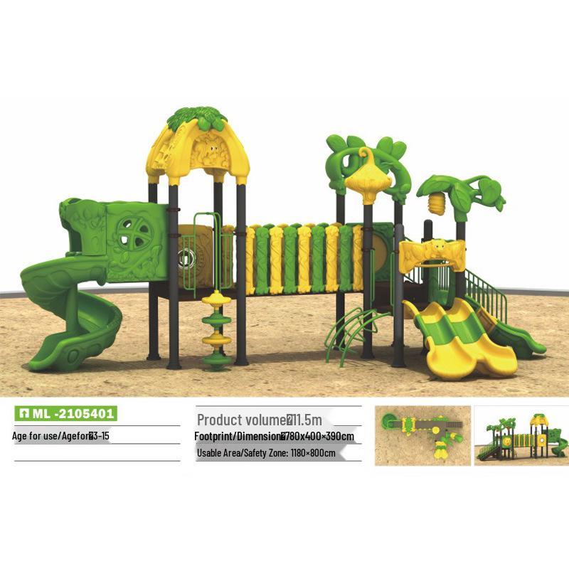 Indoor and Outdoor Playground Swing Set with Slide and Climbing Features for Kindergarten