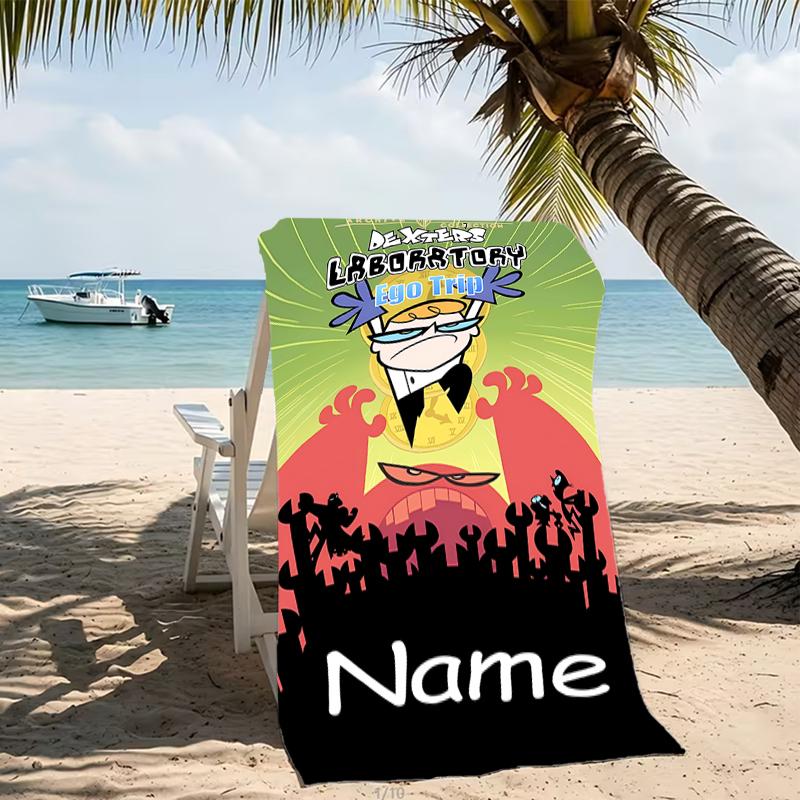 Customizable personalized beach towels Dexter's Laboratory themed designs.Suitable for the beach, yoga, sports;ideal as beach accessories