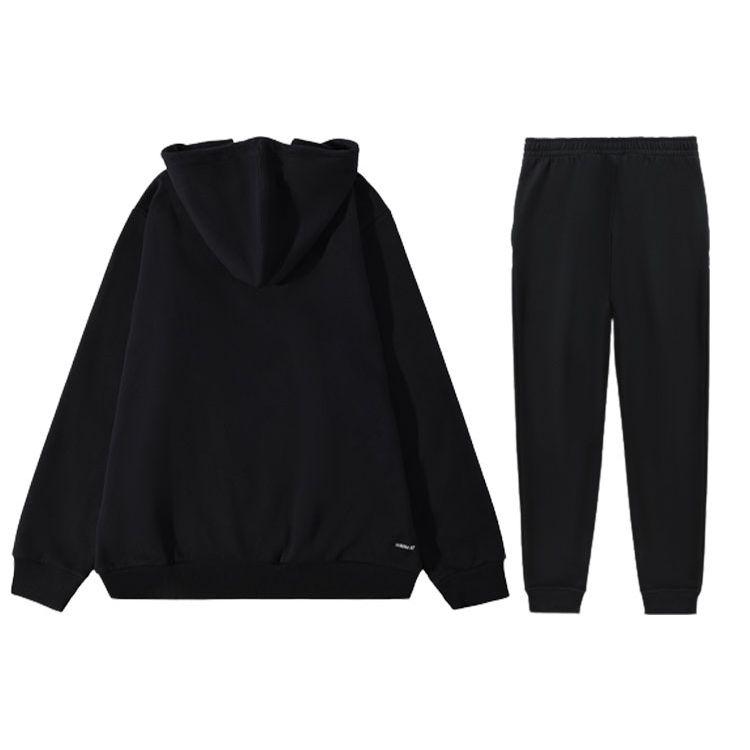 Li Ning Logo Printed Pullover Hoodie Fleece Jogger Sweatpants Set Men Activewear YWDT409-1+AKLSC99-1