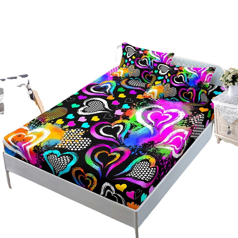 Комплект матраса «Растение Гриб» из трех предметов, Простыня на резинке, Покрывало, Защитный чехол для матраса