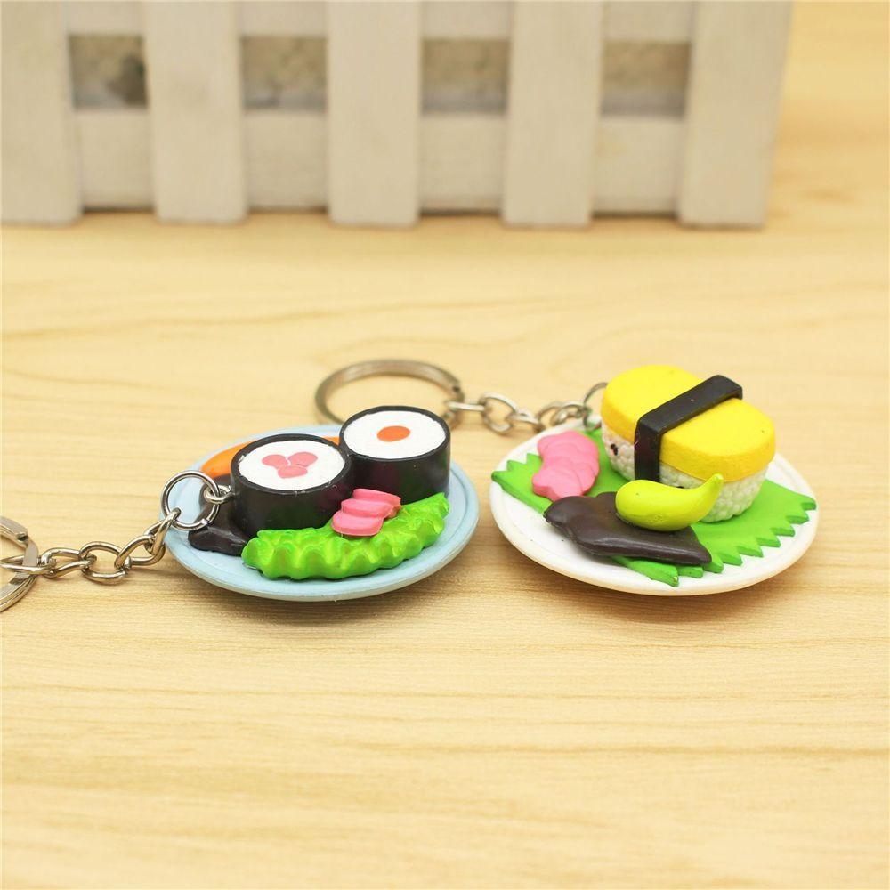 Креативные женские ломтики лосося милые суши цинковый сплав сумочка кулон ювелирные изделия брелок держатель для ключей брелок