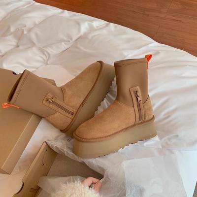 Maillard платформа маффин модные зимние сапоги хлопковая обувь женская 2024 новая зима увеличивающие рост теплые эластичные сапоги-карандаши