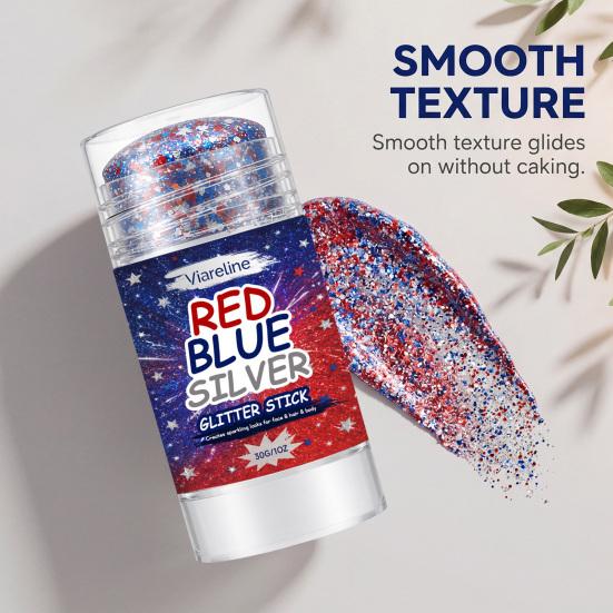 Patriotic Sparkling Ring Paste Red 1 Pc