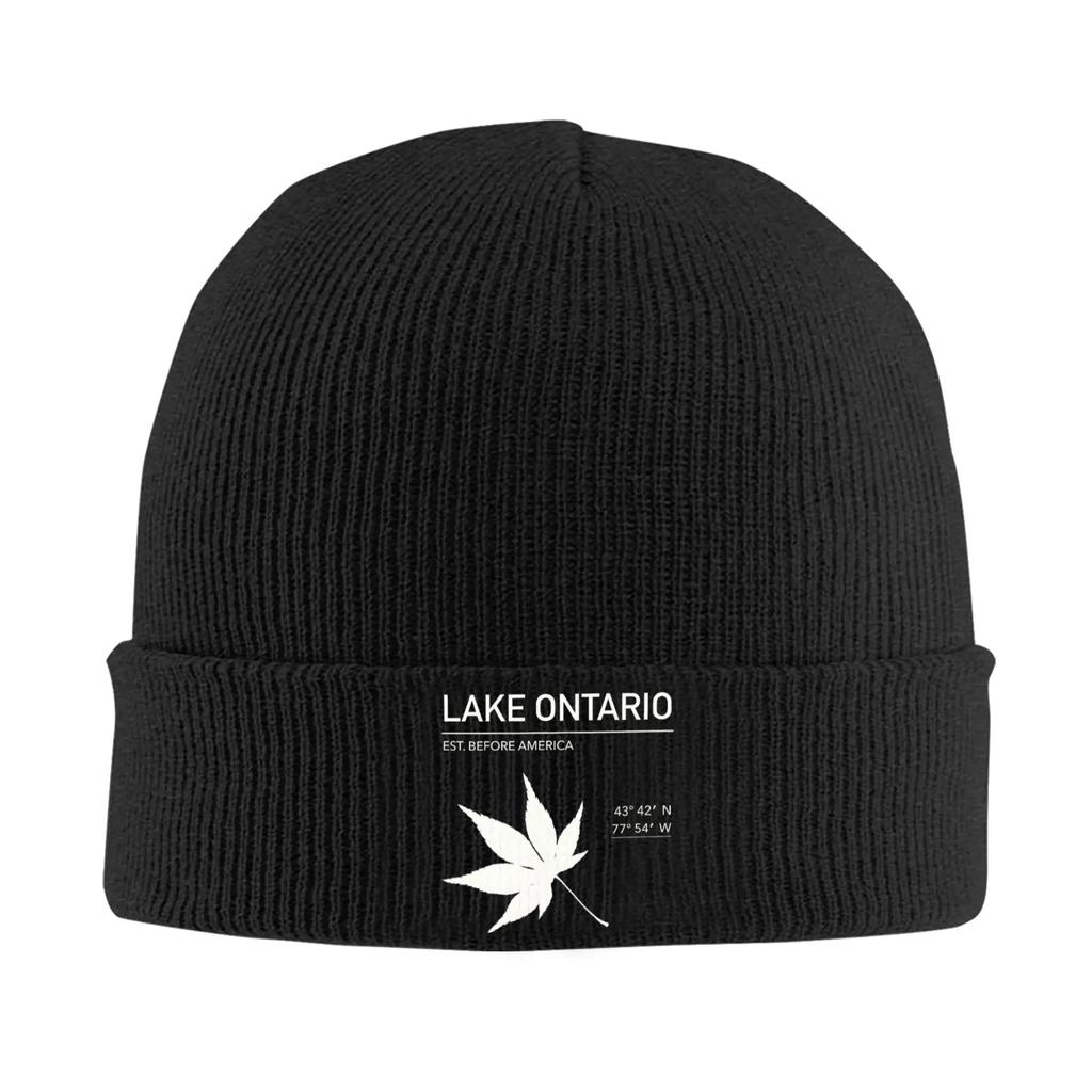New Lake Ontario Forever Animals Flag Funny Hats Autumn Winter Beanies Warm Cap Unisex Acrylic Bonnet