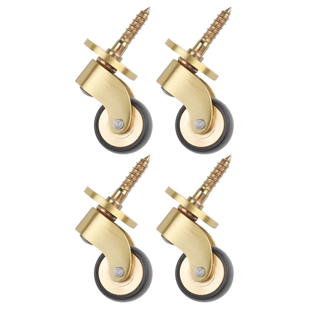 Сверхпрочные 4 шт. латунные колесики с вращением на 360 градусов и бесшумными подшипниками для диванов, мебели, столов и подставок для растений