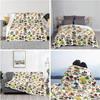 Watercolor Mushroom Print Flannel Blanket Wild Fungi Plant Soft Warm Throw Blanket Sofa Bed Botanical Nature Decor Gift