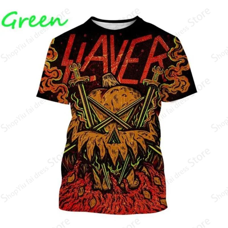 Футболка с графическим принтом для мужчин и женщин Rock Band Slayer, футболка с 3D-принтом, модная футболка с коротким рукавом для детей, топы в стиле хип-хоп, футболки Heavy Metal