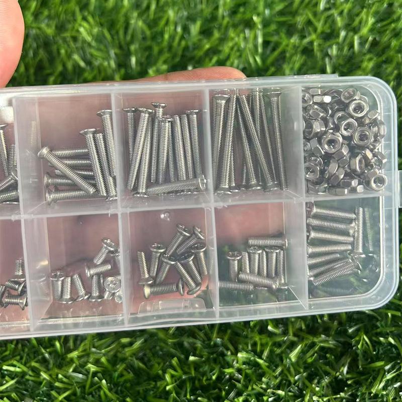 430piece set of M2 stainless steel Phillips head screws and nuts, multi-purpose fasteners, for DIY projects and furniture repair