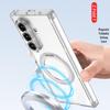 Samsung Z Fold7 Airbag Anti-Fall MagSafe Case with Rotating Ring Stand and Transparent Shell