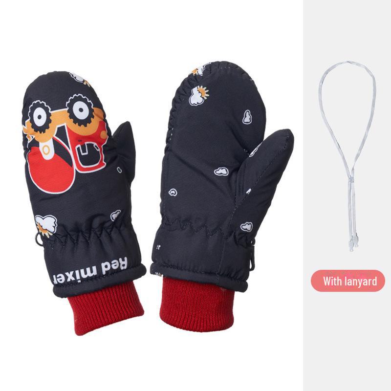 Бархатные лыжные перчатки: Нескользящие, теплые и толстые для детей 2-5 лет