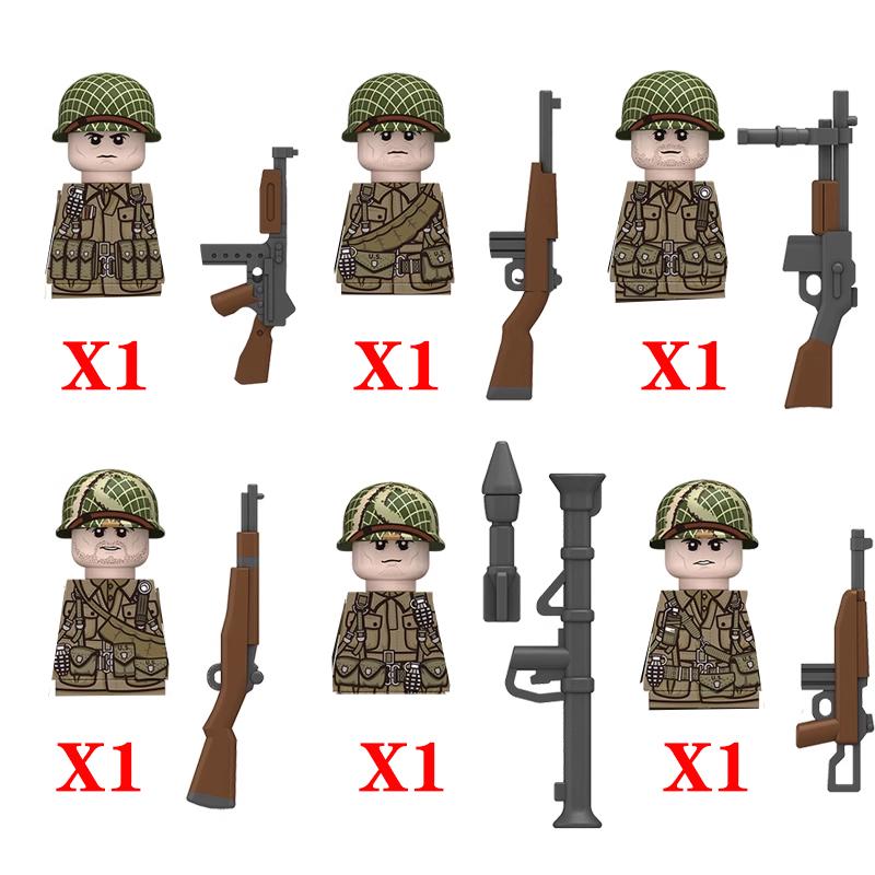US Airborne 101ST Soldier Figures Building Blocks Officer Army Warrior Infantry Military Accessories Gun Weapons Brick Toys GR03