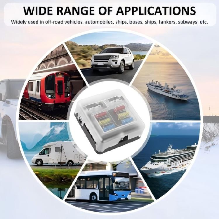 6/12 Way Car Boat Fuses Box Block Holder 12V 36V Auto Marine Waterproof Power Distribution Panel Board