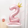 40Inch Birthday Foil Balloon Large Digital Helium Number Balloon With Crown 0-9 Happy Birthday Wedding Party Decoration Supplies