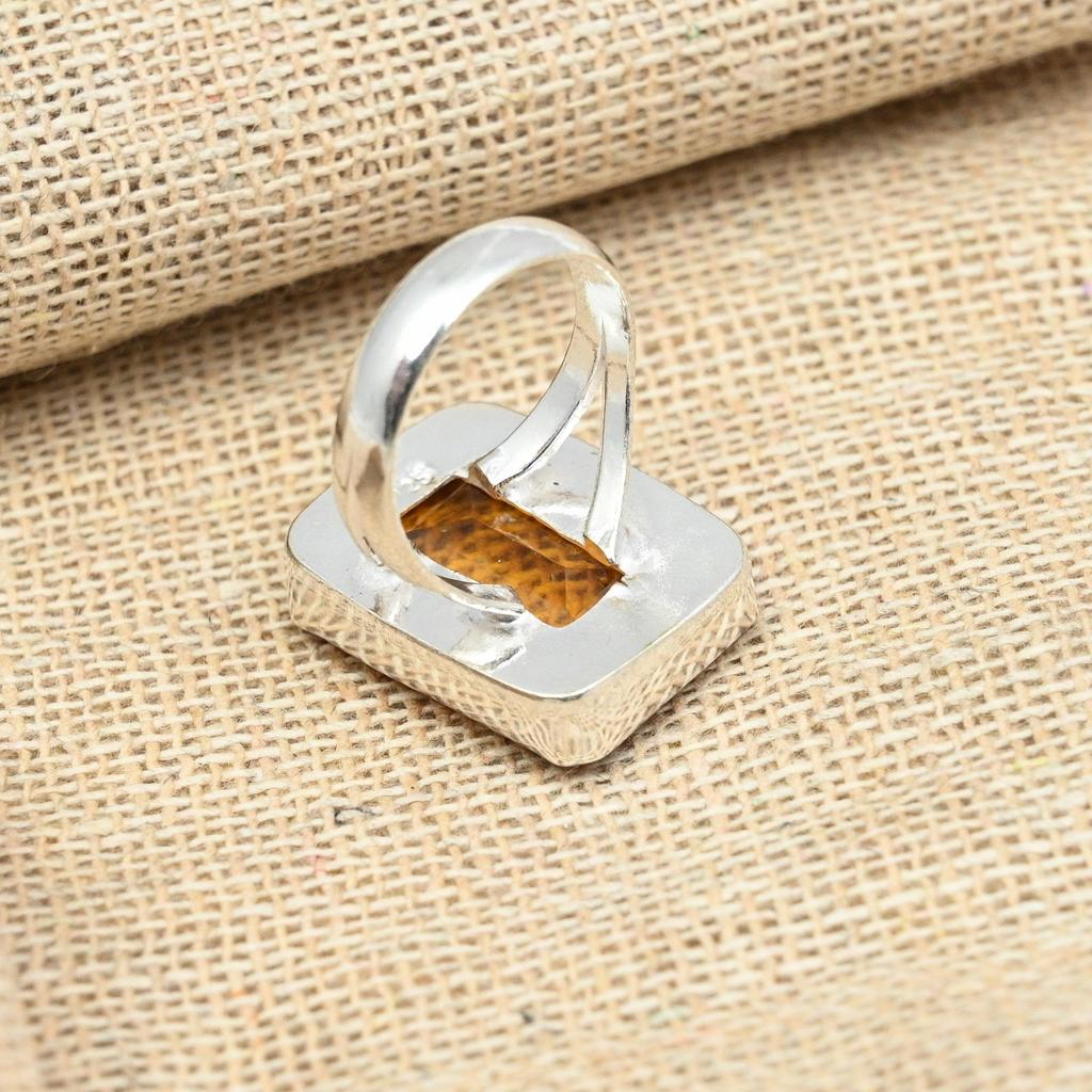 Faceted Citrine Gemstone Handmade 925 Sterling Silver Engagement Gift For Ring