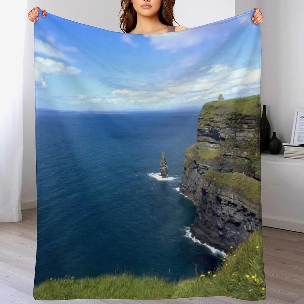 Cliffs of Moher Throw Blanket Mens Soft Warm Throw Blanket for Couch