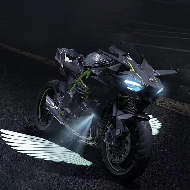 12V 24V Angel Wings Light For All Motorcycle Scooters Viral Wings Dynamic Projection For Honda Activa Yamaha Splendour Modified