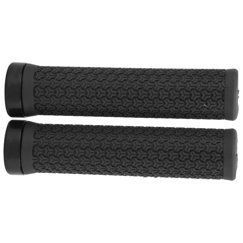 ZTTO Mountain Bike Handlebar Single Locking Grips Bicycle Shock Absorbing Rubber GripsBlack