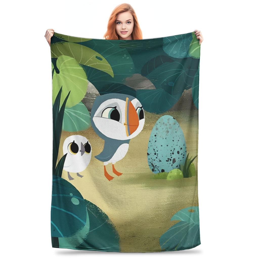 Puffin Rock Cartoon   Flannel Blanket  Awesome Throw Blanket for Bed Sofa Couch 200x150cm Rug Piece