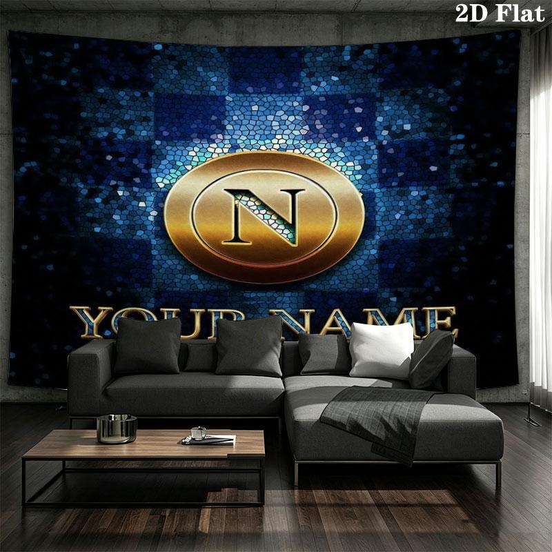SSC Napoli Custom Name Wall Tapestry Aesthetic Wall Hanging Printed Fabric Blanket Decorative Tapestries for Bedroom Living Room Home Decor