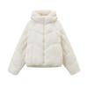Off-white Short Hooded Cotton-padded Jacket Coat Women's Winter New Winter Clothes Bread and Cotton-padded Jacket
