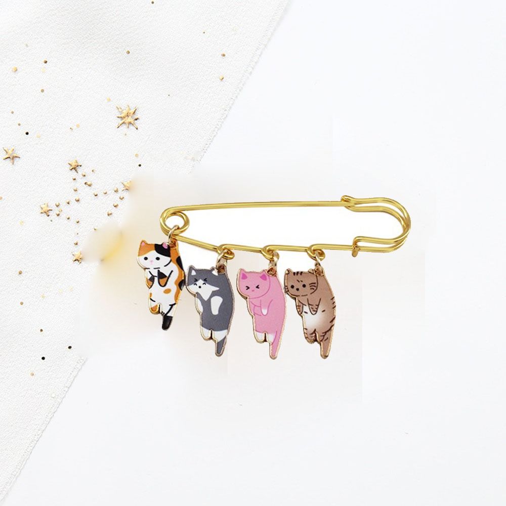 Lapel Pin Kawaii Enamel Cat Brooch Electroplate  Creative   Women