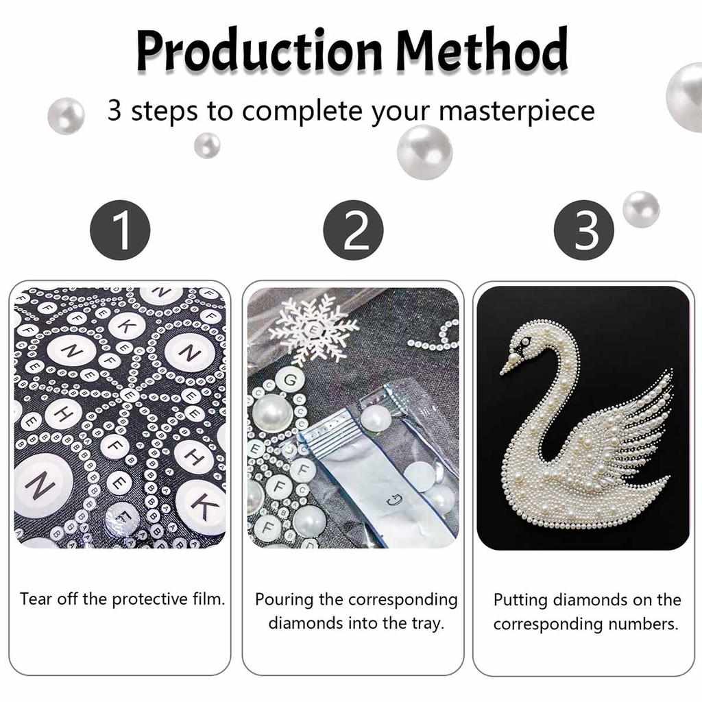5D DIY Набор для алмазной вышивки жемчугом Элегантный лебедь Полная выкладка Мозаика Искусство Декор для стены дома Подарок