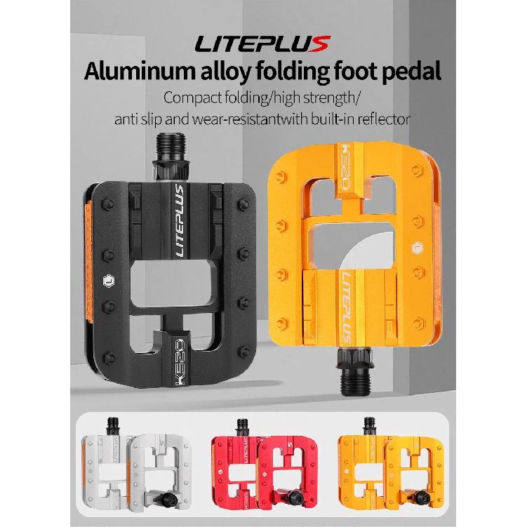 Liteplus Folding Bicycle Pedals Anti-slip All-aluminum Alloy Quick Folding Bike Pedals BMX Bicycle Folding Pedals Bicycle Parts