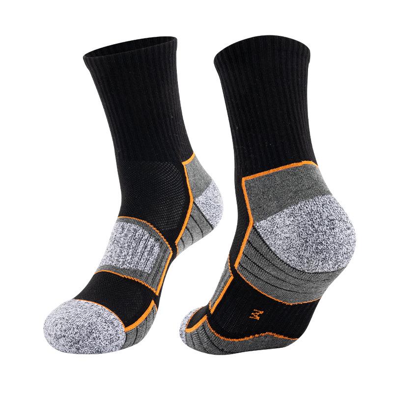 Mid-Tube Thick Towel Bottom Sports Socks: Sweat-Absorbent, Breathable Running & Hiking Socks for Men