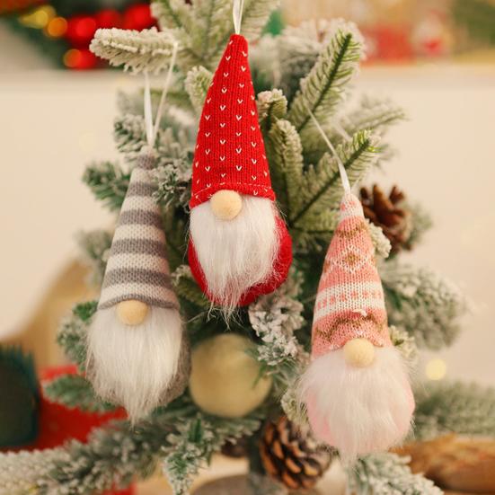 Christmas Gnome Ornaments Plush Faceless Doll Xmas Tree Hanging Decoration for Holiday Home Tree Decor
