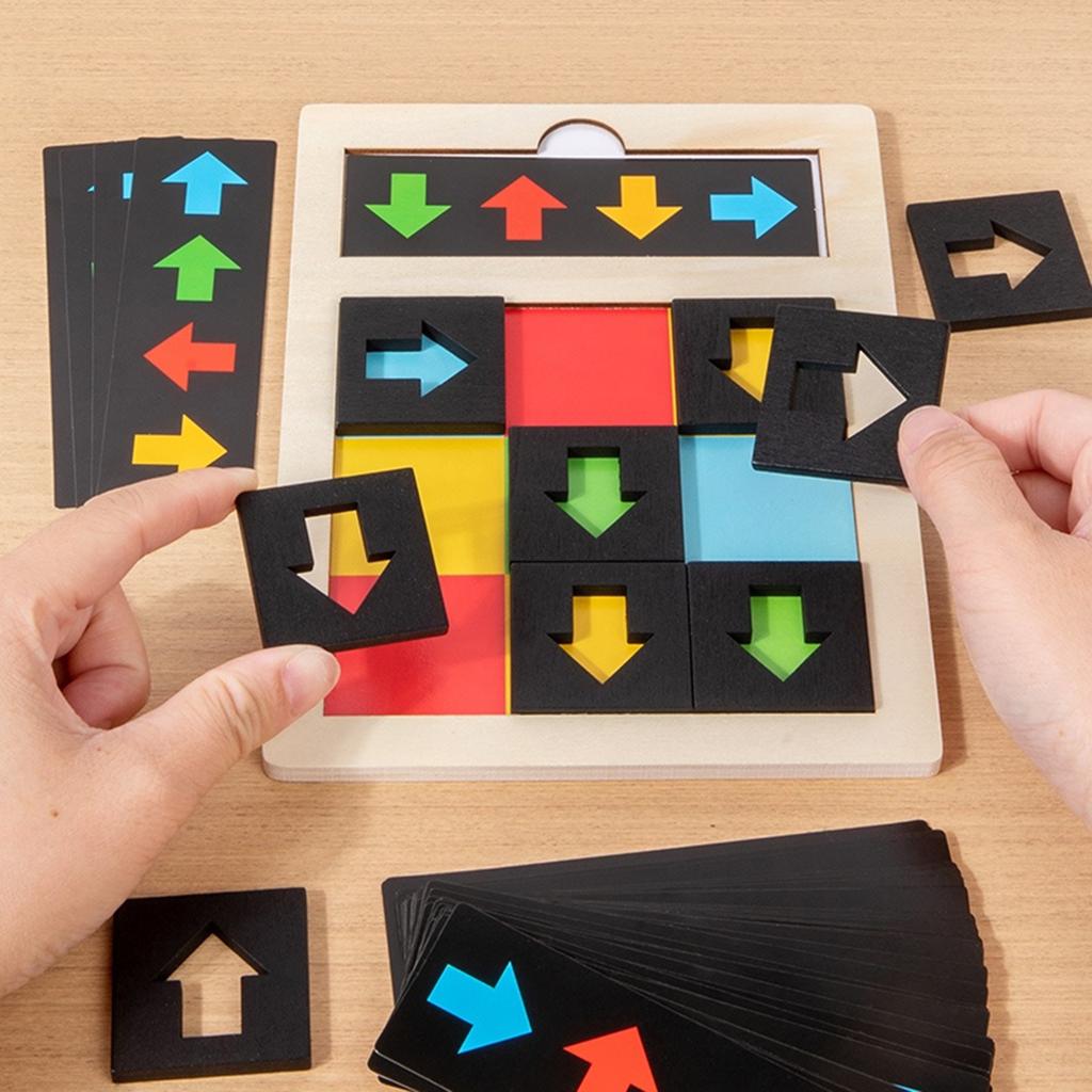 Wooden Enlightenment Toys, Early Education Training Direction Color Games, Children's Shape Training, Thinking Puzzle Toys