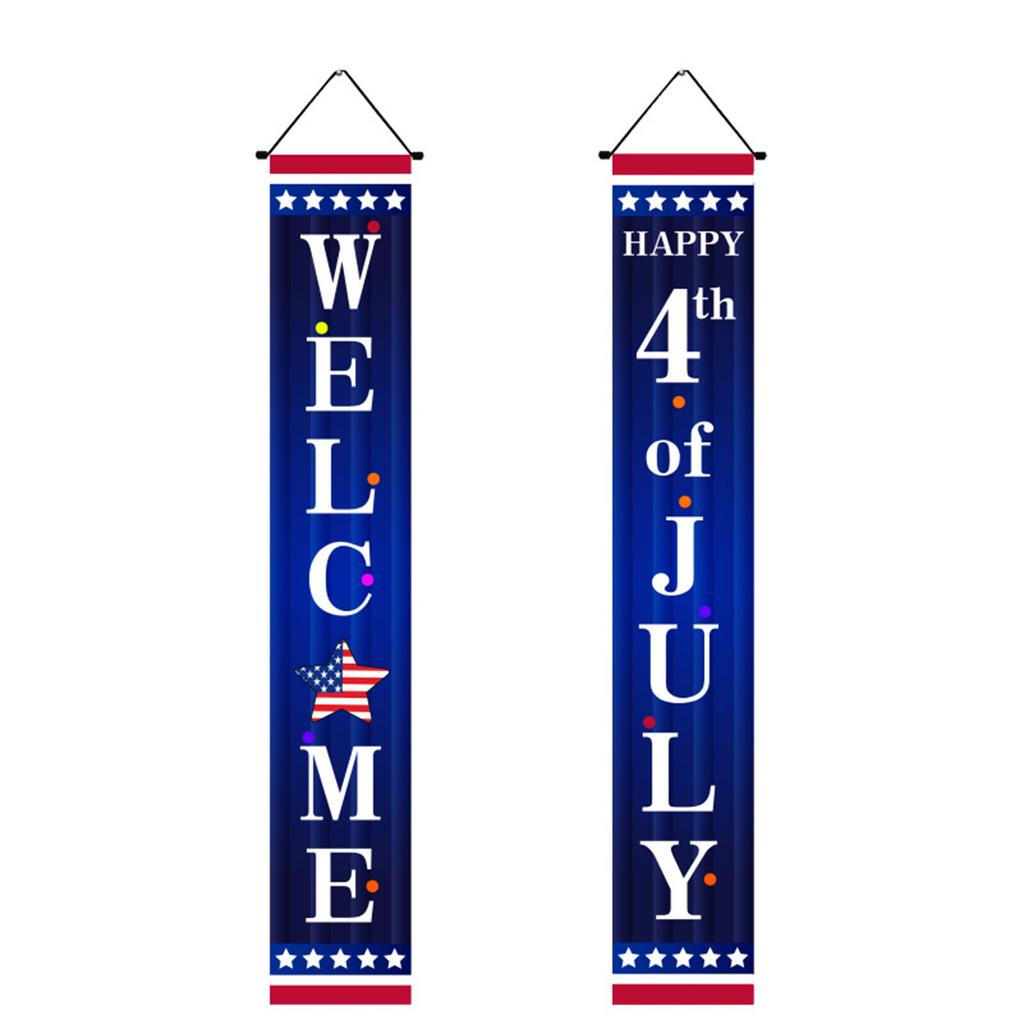 Independence Day Banner Background Couplet Independence Day Party Decoration Door Curtain Holiday Atmosphere Decoration