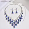 Shining Inlay Rhinestone Jewelry Set Water Drop Pendant Women Jewelry Set  Gifts