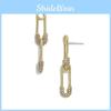 Модные серьги-булавки из золотого металла для женщин, эффектные подвесные украшения
