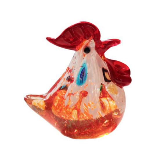 Ручная работа, фигурка петуха с цветной глазурью, статуэтка курицы в деревенском стиле, реалистичная скульптура животного, украшение для полки, рабочего стола в доме и офисе