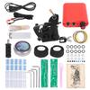 8 Wraps Tattoo Coil Machine Red Mini Tattoo Power Supply Complete Tattoo Liner Machine Set