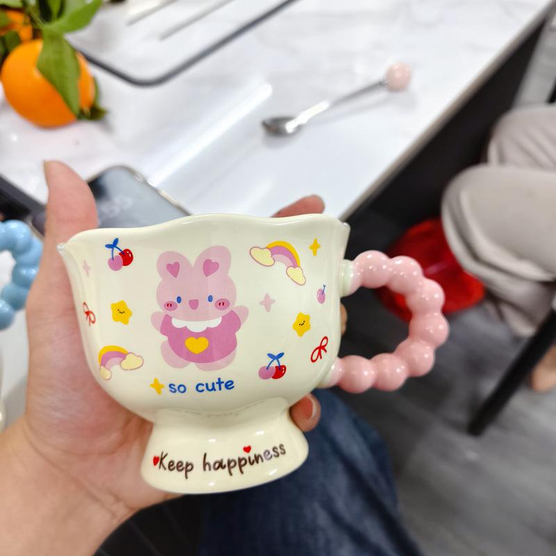 Ins Style Puppy Mug High Looking Cup Ceramic Couple Water Cup for Girls Birthday Gift Souvenir Gift