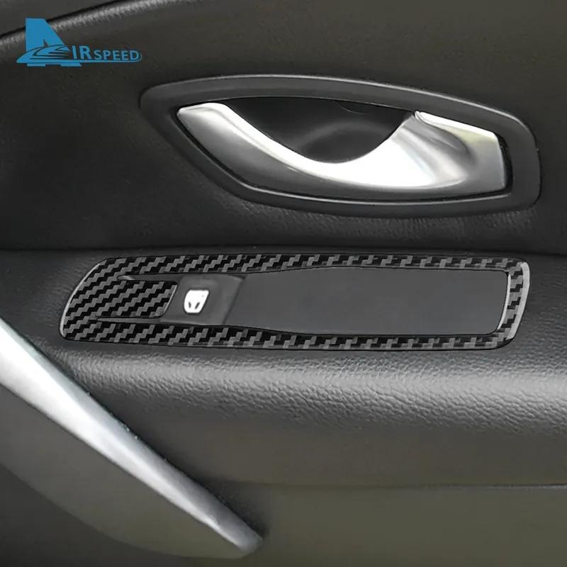Для Renault Megane RS 2009 2010 2011 2012 2013 2014 Настоящая мягкая наклейка из углеродного волокна для панели подъема окон автомобиля LHD RHD