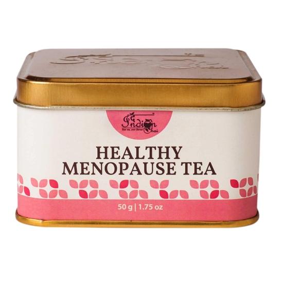 The Indian Chai – Healthy Menopause Tea 50g with Raspberry Leaves, Red Clover Flower, Guggul Etc for Mood Swings, Hot Flashes & Night Sweats Relief,