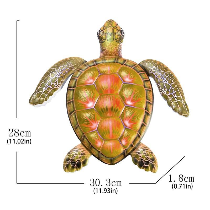 1 шт., металлическая Черепаха в помещении, на открытом воздухе, для гостиной, красочная подвесная скульптура, железное искусство, Настенный декор, домашний сад, балкон