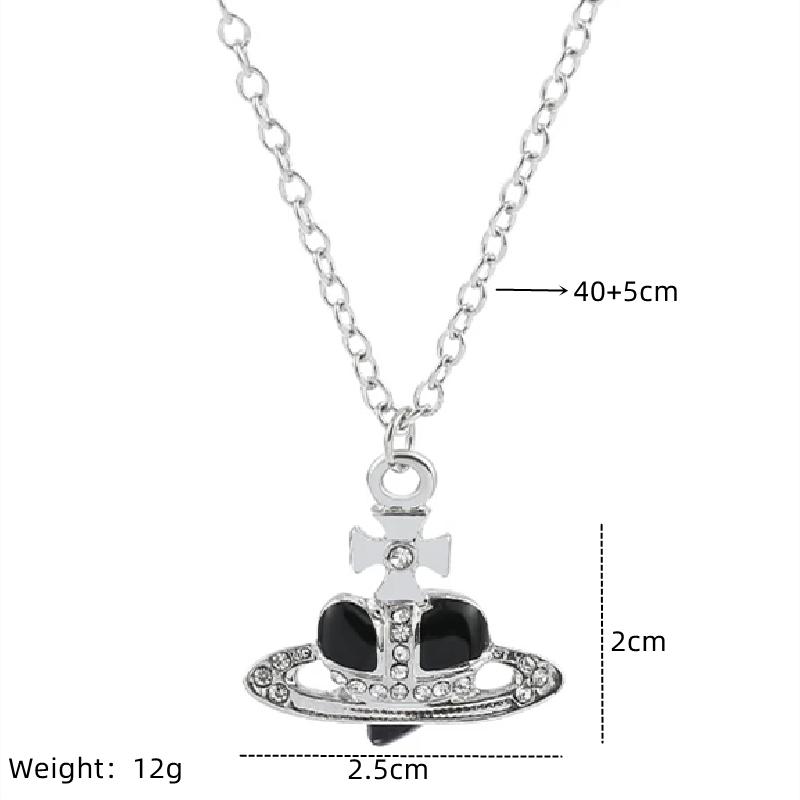 1 шт. Классическое винтажное ожерелье в стиле Сатурн с цветной эмалью и инкрустацией бриллиантами, женская модная бижутерия