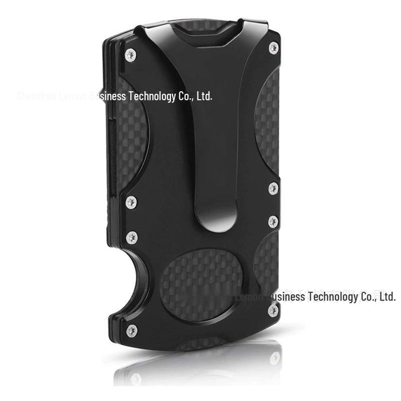 Тактический металлический кошелек с блокировкой RFID, держатель для карт из углеродного волокна