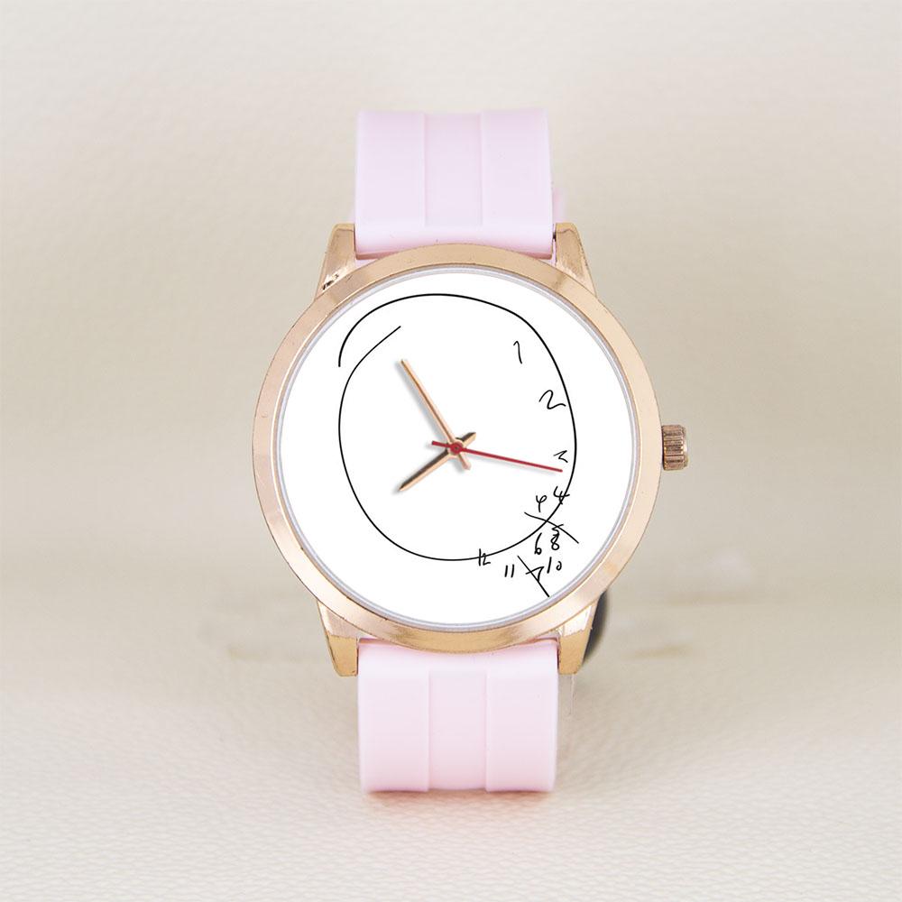 Rosegold Case Men Women Clock Artistic Spiral Number Dial Watch Minimalist Creative Wristwatch Geeky Math Lover Gift