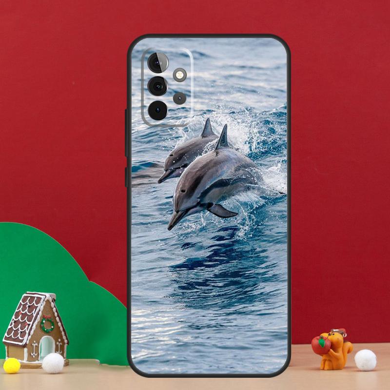 Cute Dolphin Ocean Case For Samsung Galaxy A17 A06 A16 A56 A36 A54 A34 A14 A52 A32 A13 A23 A33 A53 A15 A35 A55