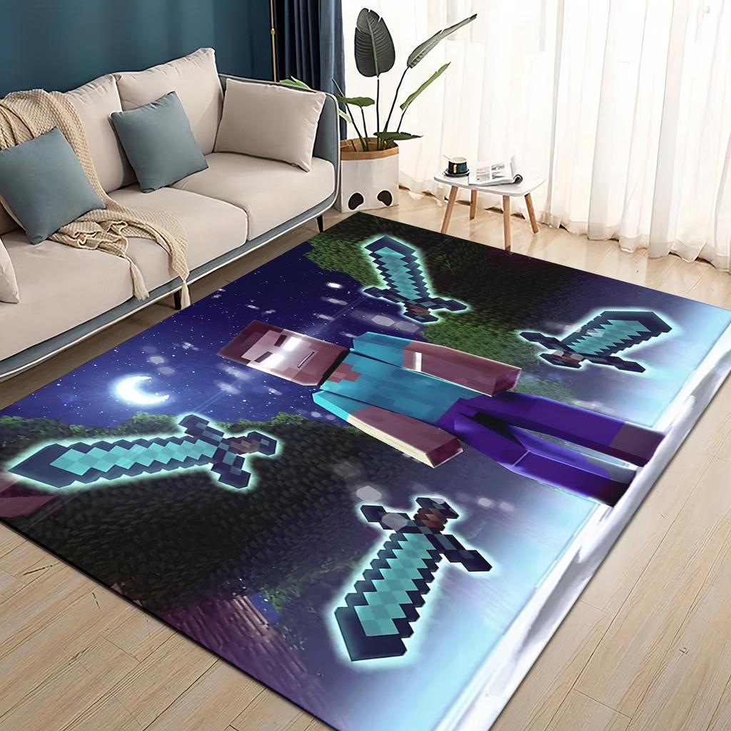 3D Мой Мир Строительная Игра Мультяшный Ковер Коврик для Гостиной Спальни Дома Украшение Дивана, Детский Игровой Нескользящий Напольный Коврик