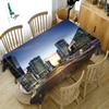 Thicken Cotton Tablecloth Modern City Pattern Sea View Rectangular Round Table Cloth For Wedding Picnic Party