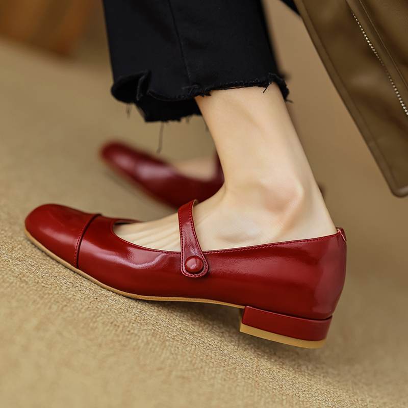 Krazing Pot Летняя обувь на низком каблуке из коровьей кожи с круглым носком, женские туфли Мэри Джейн с пряжкой и ремешком