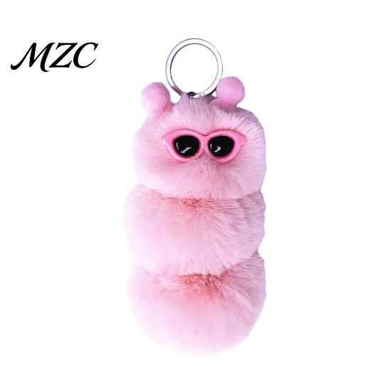 Soft Plush Keychain Sunglasses Caterpillar Keychain, Stuffed Keyring Pendant for Car Key Accessory Bags & Keys, Decorative Backpack Purse Fluffy